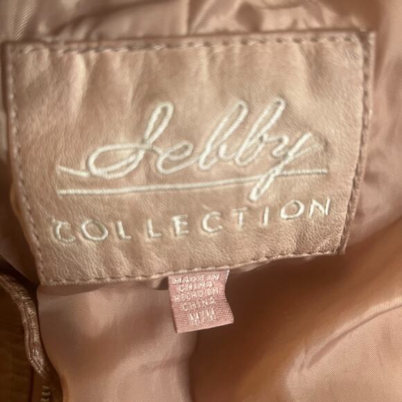 Sebby Collection Moto Jacket Womens Large Pink Mauve Faux Leather Zip Front - Picture 4 of 14